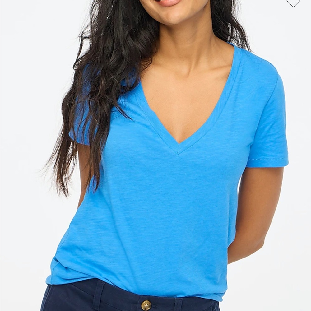NWT J. Crew Factory Slub Cotton V-neck Tee - Picture 3 of 6